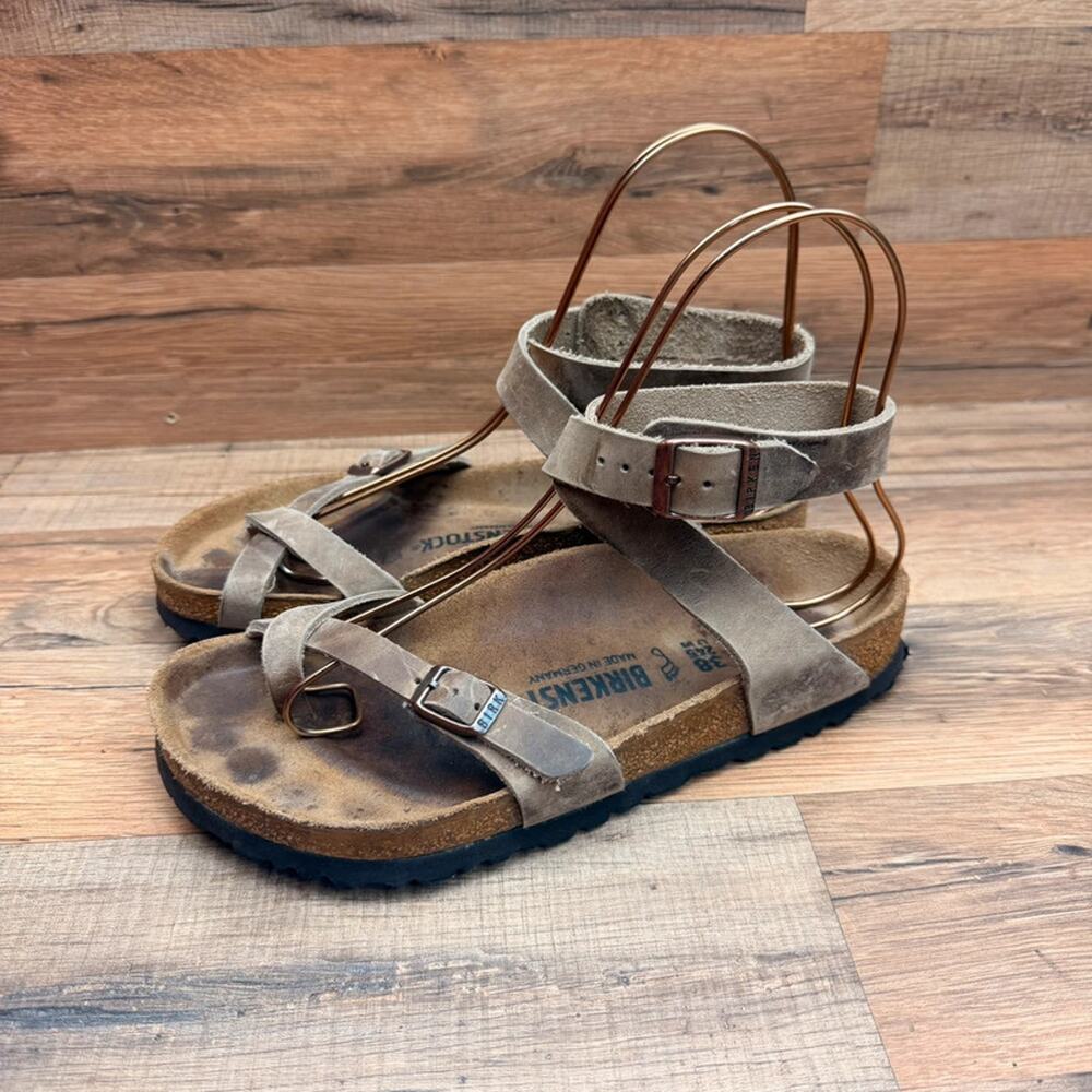 Birkenstock Yara Sandals Women’s size L7 Brown Strappy Made In Germany